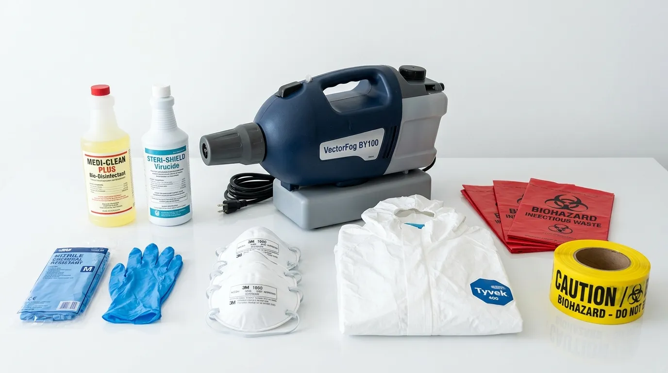 Professional biohazard remediation crew working in Terrell