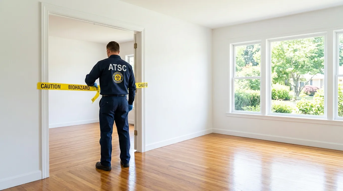 Certified biohazard cleanup crew performing Trauma Scene Cleanup in Terrell